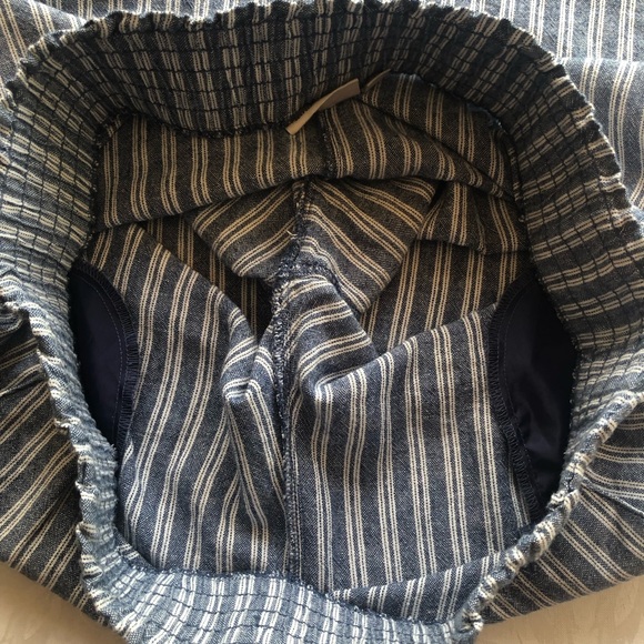 Land’ n Sea Blue/White Striped Elastic Linen Blend Casual Pants Women’s Size L - Picture 6 of 16